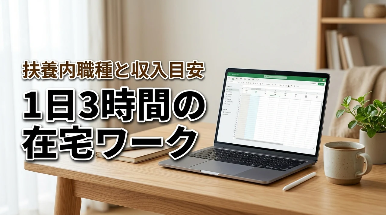扶養内で賢く稼ぐ！1日3時間の在宅ワークでおすすめの職種と収入目安を紹介