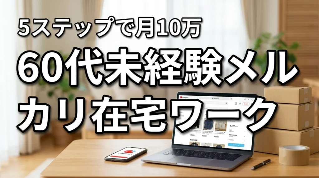 60代未経験でもメルカリ在宅ワークで月10万円！始める5ステップと稼ぐコツ