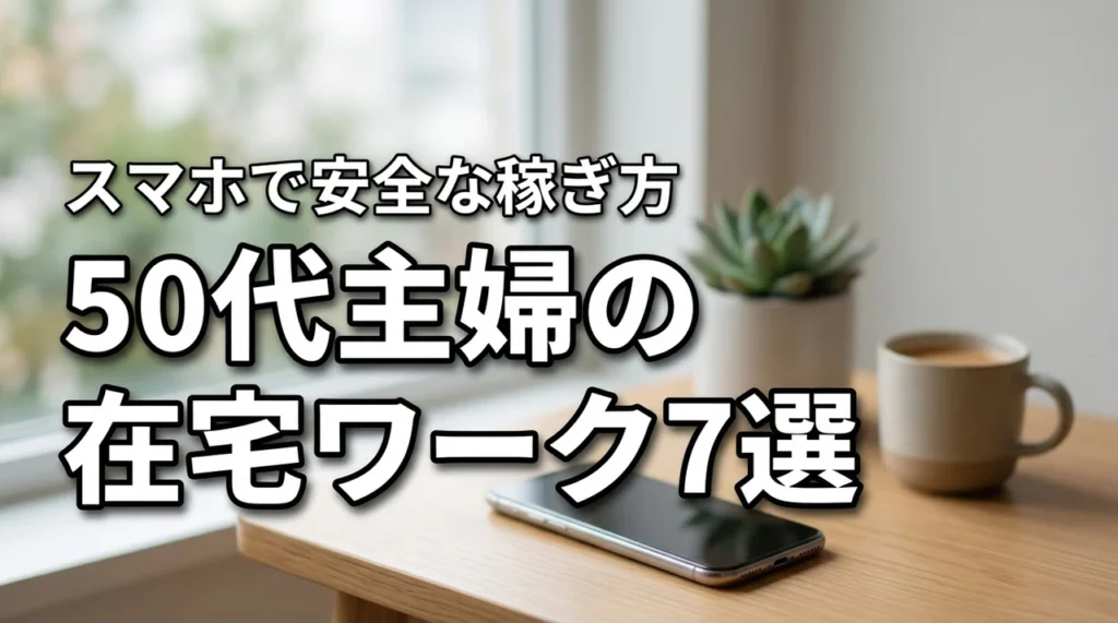 50代主婦におすすめの在宅ワーク7選！マホだけで安全に稼ぐコツを公開